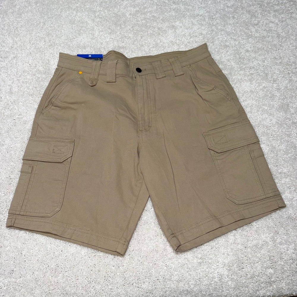 Caterpillar CAT Mens Cargo Shorts Tan Workwear Size 36 NWT